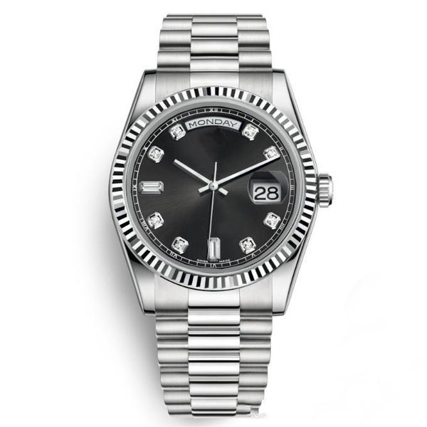 men's watch 40mm black watch dress dial diamond automatic movement silver president party rhinestone wristwatch, Slivery;brown
men's watch 40mm black watch dress dial diamond automatic movement silver president party rhinestone wristwatch, Slivery;brown