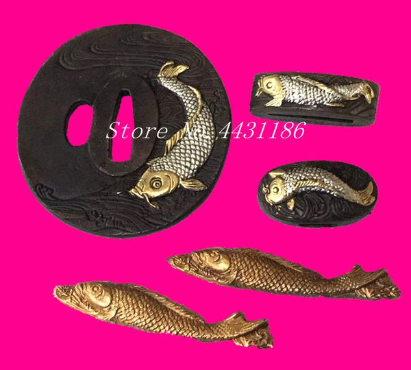 латунный стражник tsuba для японского самураи katana штуцером 3 тип fish theme- tsuba + fuchi + кашира + menuki
латунный стражник tsuba для японского самураи katana штуцером 3 тип fish theme- tsuba + fuchi + кашира + menuki
