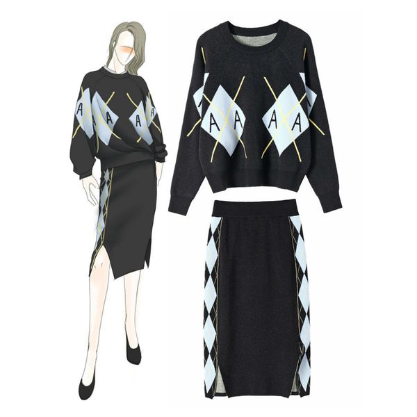 preppy style modis streetwear fashion two piece set print letter sweater and knitted skirt ladies 2 piece set plus size, White
preppy style modis streetwear fashion two piece set print letter sweater and knitted skirt ladies 2 piece set plus size, White