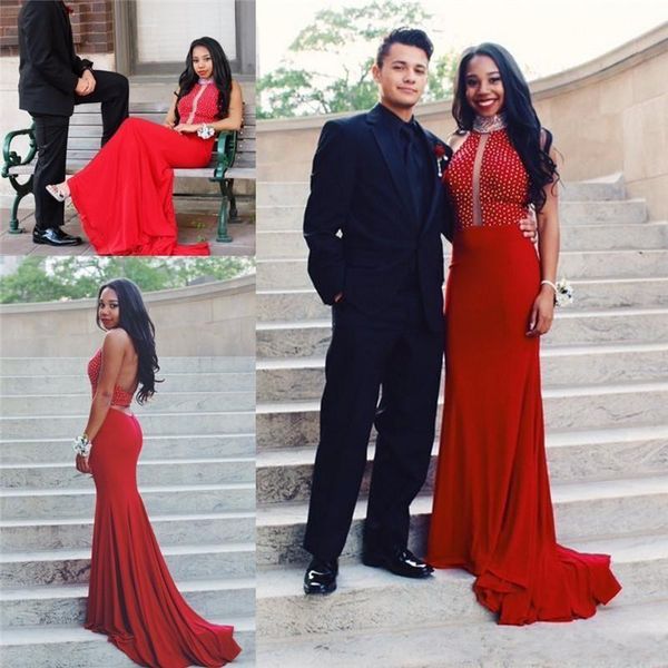 2019 burgundy red halter backless long mermaid prom dresses mermaid crystals beaded plus size african arabic formal evening party gowns 1080, Black
2019 burgundy red halter backless long mermaid prom dresses mermaid crystals beaded plus size african arabic formal evening party gowns 1080, Black