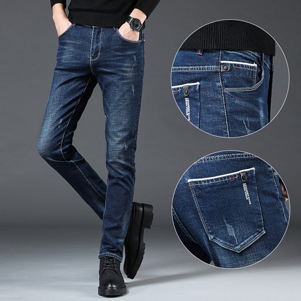 2019 autumn new jeans men fashion ripped slim fit denim pencil pants mens casual stretch trousers men's cowboy high quality, Blue
2019 autumn new jeans men fashion ripped slim fit denim pencil pants mens casual stretch trousers men's cowboy high quality, Blue