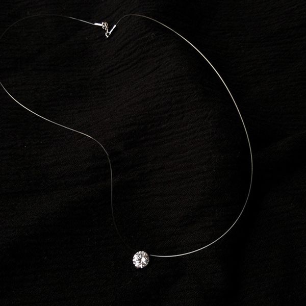 women birthday simple zircon dazzling gift accessories jewelry transparent fishing line elegant pendant necklace, Silver
women birthday simple zircon dazzling gift accessories jewelry transparent fishing line elegant pendant necklace, Silver