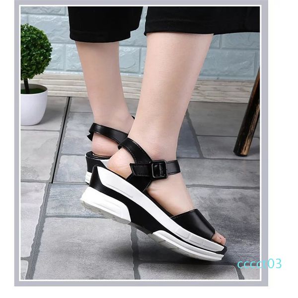 2020 summer sandals solid color thick wedge open-toe sandals field-cingulate light ct03, Black
2020 summer sandals solid color thick wedge open-toe sandals field-cingulate light ct03, Black