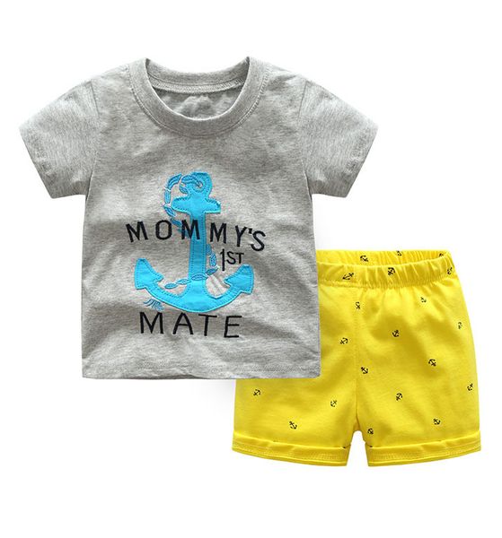 2018 summer children boy clothes mommy's 1st mate letter printed cotton t-shirts+shorts 2pcs suit kids boys clothing set, White
2018 summer children boy clothes mommy's 1st mate letter printed cotton t-shirts+shorts 2pcs suit kids boys clothing set, White