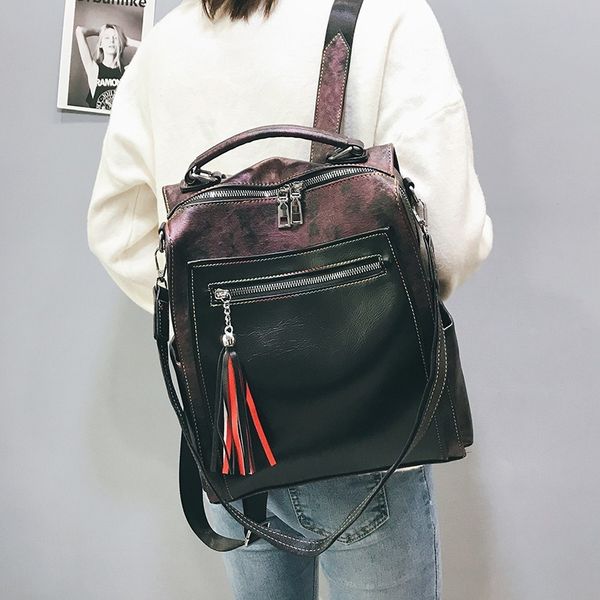 retro tassel backpack female 2020 new hit color student school bag multi-purpose travel soft leather backpack tide
retro tassel backpack female 2020 new hit color student school bag multi-purpose travel soft leather backpack tide