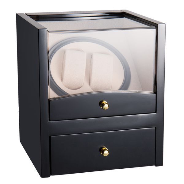 us stock watch winder display box automatic rotation storage 2 grids wooden cases with pu leather jewelry box, Golden;white
us stock watch winder display box automatic rotation storage 2 grids wooden cases with pu leather jewelry box, Golden;white