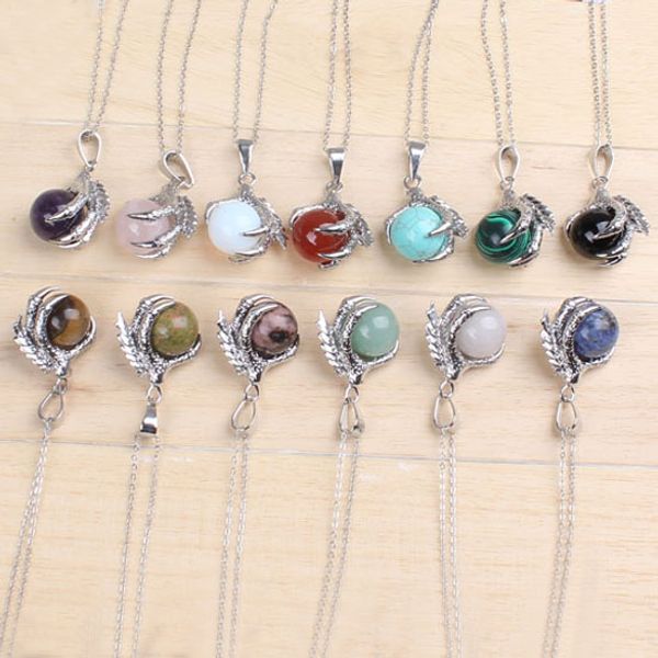 cbn wholesale classic silver plated chain mixed stone dragon claw round beads pendant necklace jewelry k3768
cbn wholesale classic silver plated chain mixed stone dragon claw round beads pendant necklace jewelry k3768