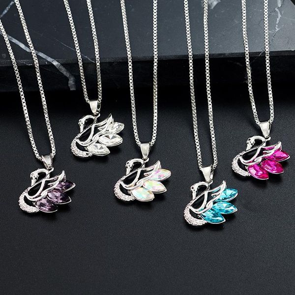 swan necklace elegant luxury jewelry accessories little swan necklace simple long chain sweater imitation blue crystal necklace, Silver
swan necklace elegant luxury jewelry accessories little swan necklace simple long chain sweater imitation blue crystal necklace, Silver