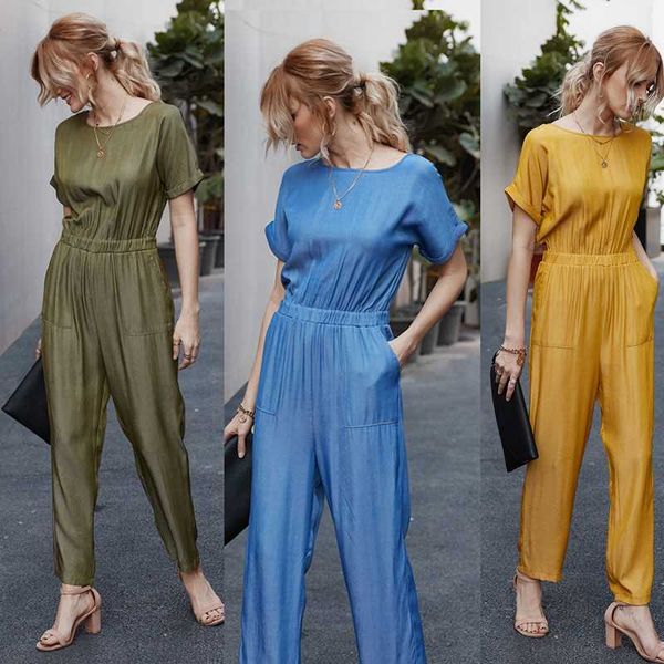 summer women jumpsuit beach jumpsuit short-sleeved loose-fitting solid color nine-minute pantsuit women, Black;white
summer women jumpsuit beach jumpsuit short-sleeved loose-fitting solid color nine-minute pantsuit women, Black;white