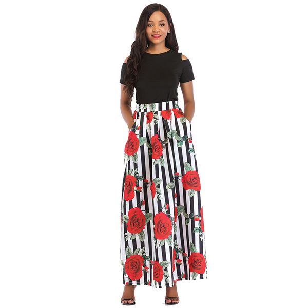 womens designer two piece dress fashion flora printed dresses suits casual womens long skirts 2pcs sets, White
womens designer two piece dress fashion flora printed dresses suits casual womens long skirts 2pcs sets, White