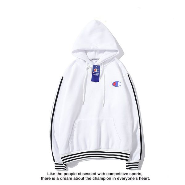 champions designer luxury mens hoodie tide brand sweatshirts classic three bars black and white striped thread stitching hoodie, White;black
champions designer luxury mens hoodie tide brand sweatshirts classic three bars black and white striped thread stitching hoodie, White;black