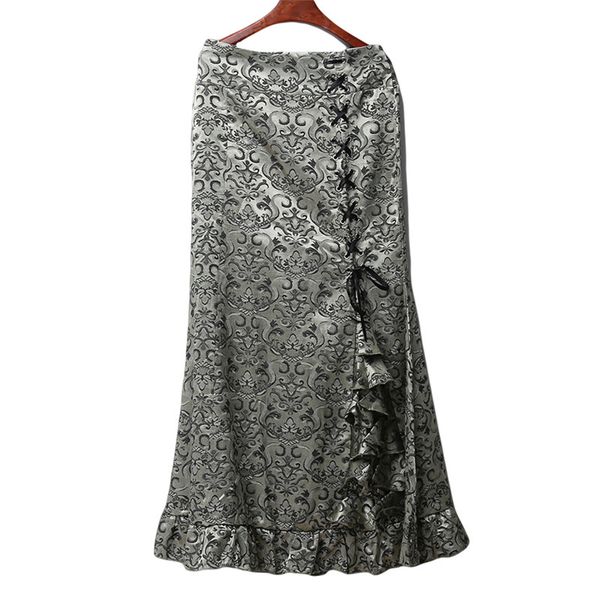 new women mermaid skirt retro floral print long bodycon skirt fishtail skirt high waist lace up autumn ruffles bandage saia, Black
new women mermaid skirt retro floral print long bodycon skirt fishtail skirt high waist lace up autumn ruffles bandage saia, Black