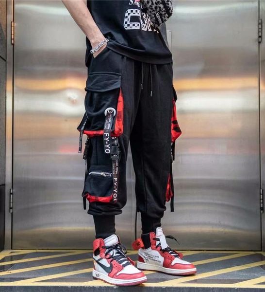 fashion ribbons cargo pants men streetwear sport hip hop many pockets casual man sweatpants trousers, Black
fashion ribbons cargo pants men streetwear sport hip hop many pockets casual man sweatpants trousers, Black