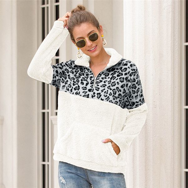 fashion leopard panelled womens sweatshirts designer pollover half zipper hoodies long sleeve autumn womens winter clothing, Black
fashion leopard panelled womens sweatshirts designer pollover half zipper hoodies long sleeve autumn womens winter clothing, Black