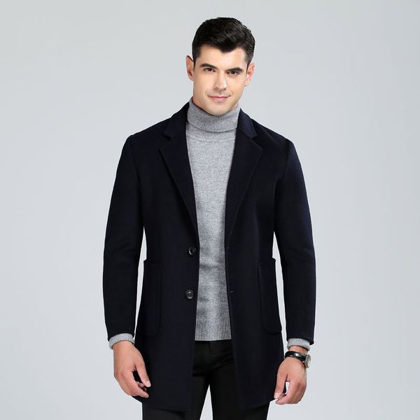 hand made double face wool coat men 2018 new style single breasted turn down collar woolen trench coats, Black
hand made double face wool coat men 2018 new style single breasted turn down collar woolen trench coats, Black