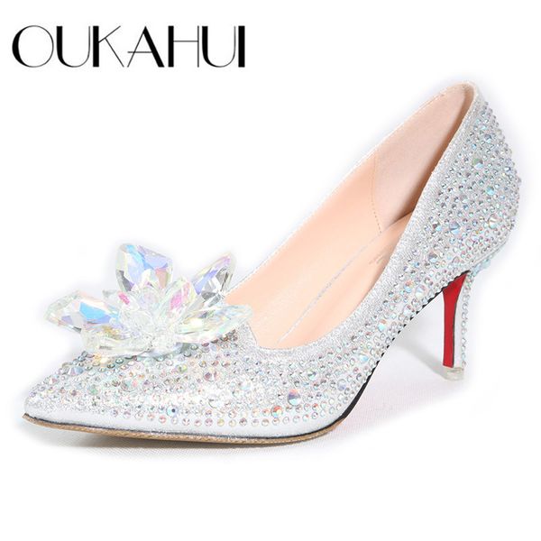 cinderella glass pointed high heels red bottom women pumps leather rhinestones wedding shoes woman pointed toe high heels ladies, Black
cinderella glass pointed high heels red bottom women pumps leather rhinestones wedding shoes woman pointed toe high heels ladies, Black