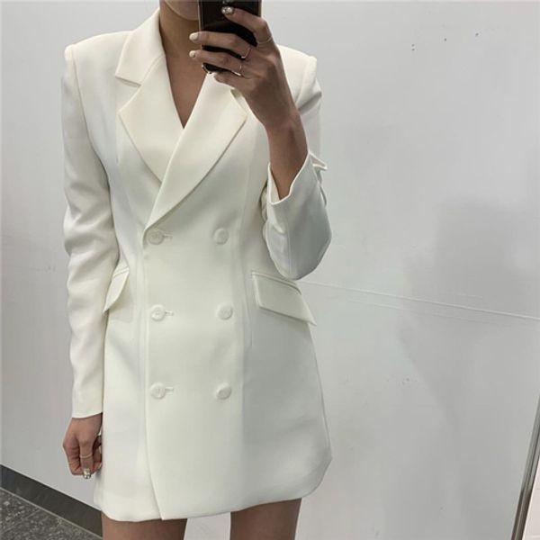 jackets for women chic elegant lapel solid color white slim waist suit long sleeve medium style coat, White;black
jackets for women chic elegant lapel solid color white slim waist suit long sleeve medium style coat, White;black
