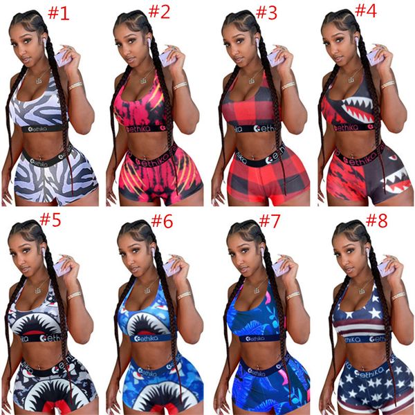 women ethika designer swimwear sleeveless crop vest + shorts 2 piece set shark print swimsuit summer bodycon sports suit s-xl 8 colors, Blue
women ethika designer swimwear sleeveless crop vest + shorts 2 piece set shark print swimsuit summer bodycon sports suit s-xl 8 colors, Blue
