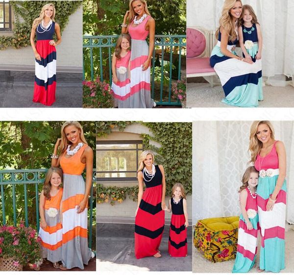 summer dress vest sleeveless dresses mother daughter outfit parent-child dress color striped patchwork maxi dresses long skirt d61703, Blue
summer dress vest sleeveless dresses mother daughter outfit parent-child dress color striped patchwork maxi dresses long skirt d61703, Blue