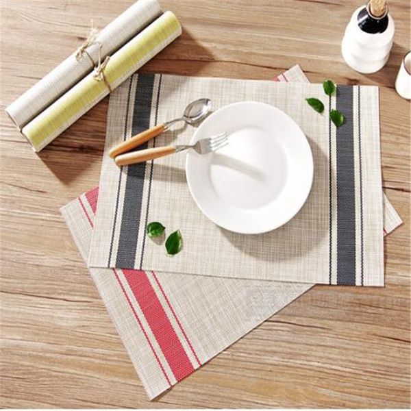 pvc stripe pad dining table mat chic striped cloth placemat heat insulation non slip placemats bowl
pvc stripe pad dining table mat chic striped cloth placemat heat insulation non slip placemats bowl