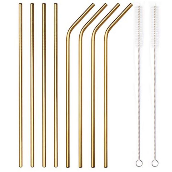 portable 304 stainless steel straws gold-plated edge closed smooth straw drink straight straw 8pcs set
portable 304 stainless steel straws gold-plated edge closed smooth straw drink straight straw 8pcs set