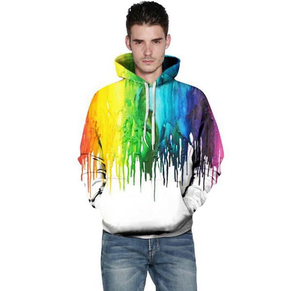 men 3d rainbow hoodie women new fashion drips sweatshirts jacket funny oil painting printed hoody, Black
men 3d rainbow hoodie women new fashion drips sweatshirts jacket funny oil painting printed hoody, Black