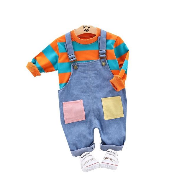 children baby clothes autumn infant boy girls striped long sleeve pocket overalls 2pcs/sets toddler cotton suits kids tracksuits, White
children baby clothes autumn infant boy girls striped long sleeve pocket overalls 2pcs/sets toddler cotton suits kids tracksuits, White
