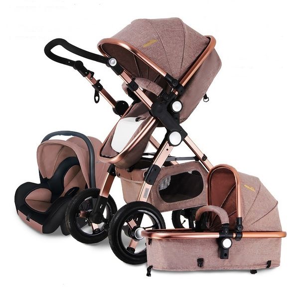 

Детская коляска может сидеть лежащая двухсторонняя тележка для новорожденного с