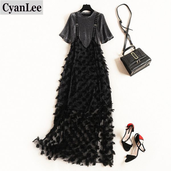 casual dresses cyanlee mesh braces feather dress women 2021 o neck long t shirt black lady spring summer 2 piece set office vestido, Black;gray
casual dresses cyanlee mesh braces feather dress women 2021 o neck long t shirt black lady spring summer 2 piece set office vestido, Black;gray
