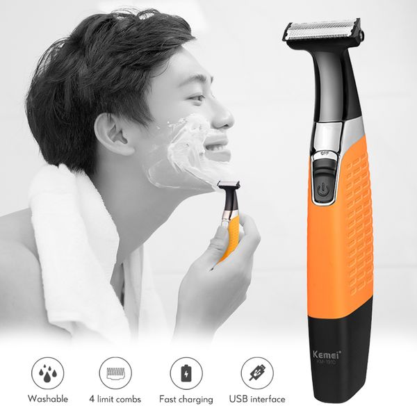 

usb charging razor for whole body waterproof electric shaver portable male epilator with 4 limit combs 41