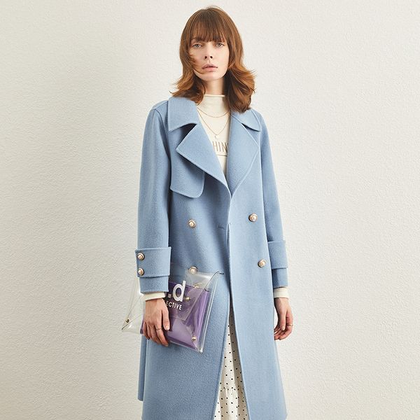 double coat female in 2019 winter long cultivate morality show thin new high-end fashion zero cashmere woolen cloth coat, Black
double coat female in 2019 winter long cultivate morality show thin new high-end fashion zero cashmere woolen cloth coat, Black