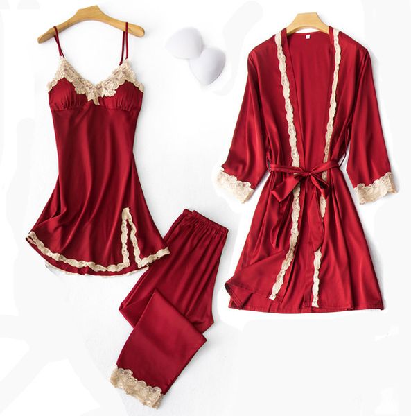3pc pajamas set women v-neck cami nighties wear pijama home nightwear lingerie nighty spring robe gown sleep suit nighties, Black;red
3pc pajamas set women v-neck cami nighties wear pijama home nightwear lingerie nighty spring robe gown sleep suit nighties, Black;red
