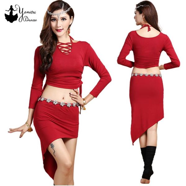 stage wear modal long sleeve dance practice suit short belly costume set women wholesale clothes black purple skrits costumes, Black;red
stage wear modal long sleeve dance practice suit short belly costume set women wholesale clothes black purple skrits costumes, Black;red