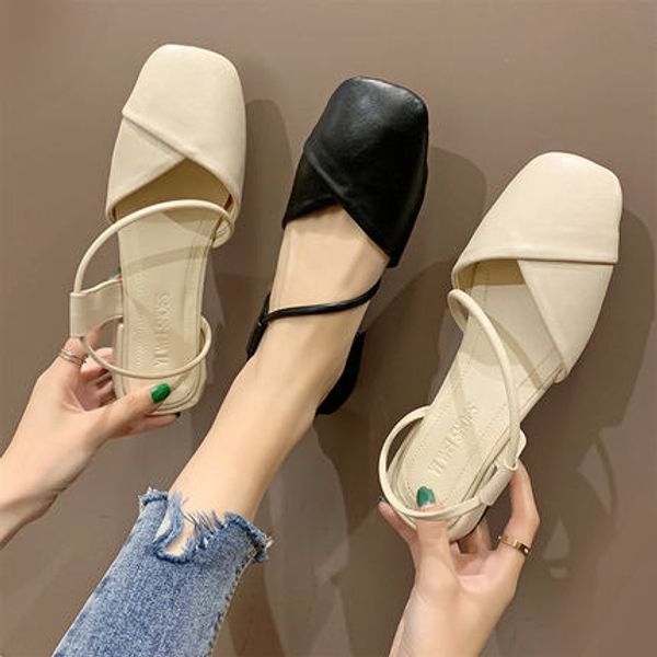 a word with fairy wind sandals female 2020 summer new evening versatile flat bottom baotou ins women's shoes tide, Black
a word with fairy wind sandals female 2020 summer new evening versatile flat bottom baotou ins women's shoes tide, Black