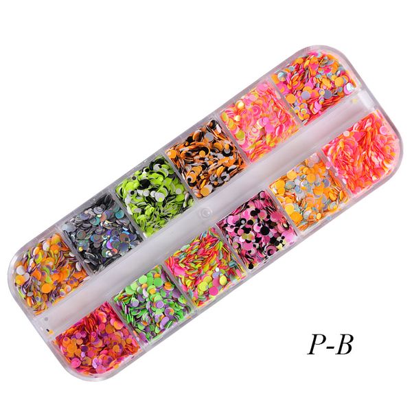 2019 1 set 12 grid nail girl women sequins mixed 3d glitter round diy flake nail art decor tool new fashion j3, Black
2019 1 set 12 grid nail girl women sequins mixed 3d glitter round diy flake nail art decor tool new fashion j3, Black