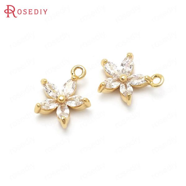37129)6pcs 11x9mm 24k gold color brass and zircon flower charms pendants jewelry making supplies diy accessories, Silver
37129)6pcs 11x9mm 24k gold color brass and zircon flower charms pendants jewelry making supplies diy accessories, Silver