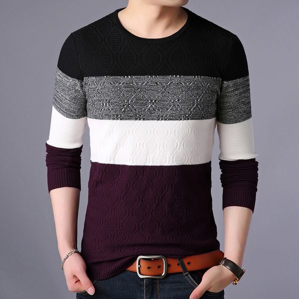 2019 winter pullover round neck straight korean long sleeve bottoming casual mens sweater japan style striped black red, White;black
2019 winter pullover round neck straight korean long sleeve bottoming casual mens sweater japan style striped black red, White;black