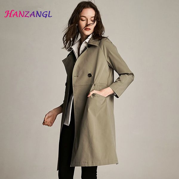 hanzangl 2019 spring autumn classic double breasted women's trench coat turn-down collar chic windbreaker women long outerwear, Tan;black
hanzangl 2019 spring autumn classic double breasted women's trench coat turn-down collar chic windbreaker women long outerwear, Tan;black