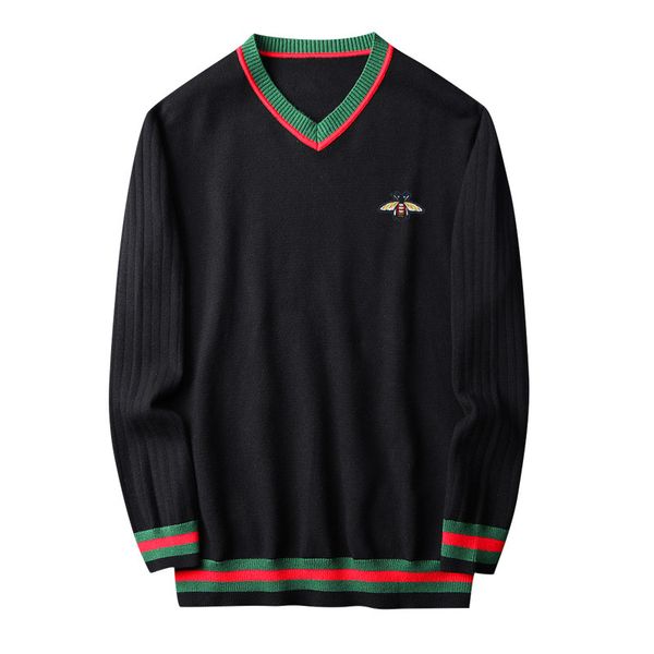 2020 новый роскошный свитер перемычки пуловер v-образным вырезом мужские свитера дизайнерские пальто горячая продажа мода кашемир bee вышивк, White;black 
2020 новый роскошный свитер перемычки пуловер v-образным вырезом мужские свитера дизайнерские пальто горячая продажа мода кашемир bee вышивк, White;black