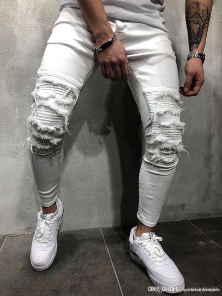 men white ripped slim fit jeans fashion male teenager draped hiphop skateboard jeans, Blue
men white ripped slim fit jeans fashion male teenager draped hiphop skateboard jeans, Blue
