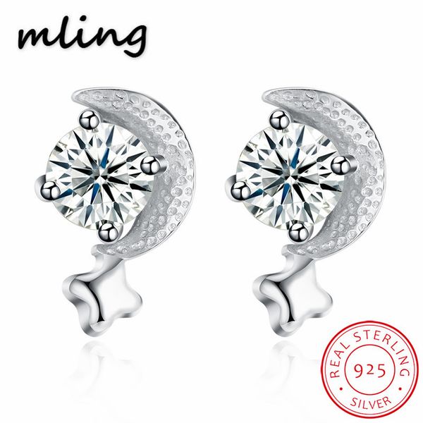 moon and star stud earring for women 925 sterling silver original christmas jewelry gift fashion jewelry earrings, Golden;silver
moon and star stud earring for women 925 sterling silver original christmas jewelry gift fashion jewelry earrings, Golden;silver