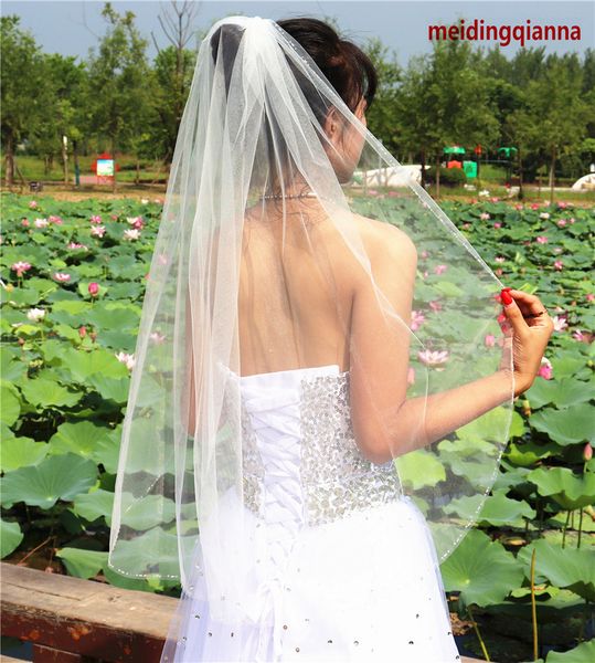 new fashion elegant white ivory wrist length two layer alloy comb beaded edge wedding veil meidingqianna brand, Black
new fashion elegant white ivory wrist length two layer alloy comb beaded edge wedding veil meidingqianna brand, Black