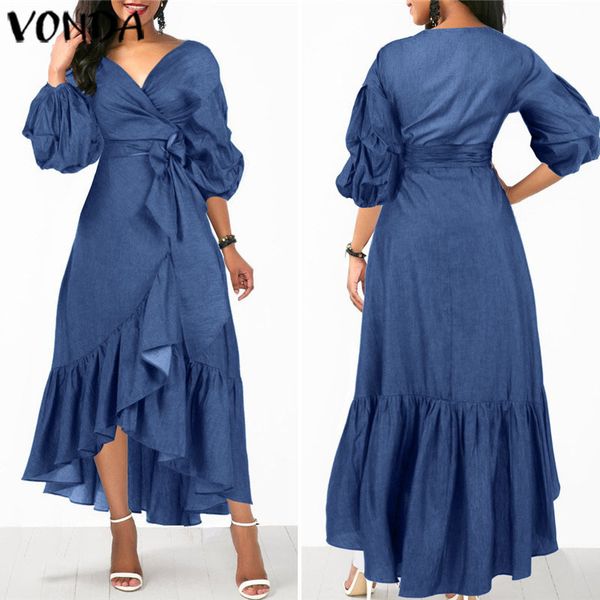 vonda summer long maxi dress women 2020 v neck 3/4 lantern sleeve dresses casual loose bohemian sundress plus size vestidos, Black;gray
vonda summer long maxi dress women 2020 v neck 3/4 lantern sleeve dresses casual loose bohemian sundress plus size vestidos, Black;gray