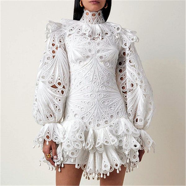 2020 runway summer new turtleneck flare sleeve women's mini dress patchwork hollow out ruffles irregular vintage dresses, Black;gray
2020 runway summer new turtleneck flare sleeve women's mini dress patchwork hollow out ruffles irregular vintage dresses, Black;gray