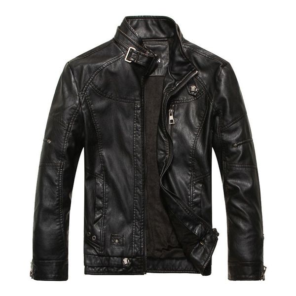 men's vintage stand collar pu leather jacket high quality classic motorcycle bike cowboy jacket male thick coats clothing, Black
men's vintage stand collar pu leather jacket high quality classic motorcycle bike cowboy jacket male thick coats clothing, Black