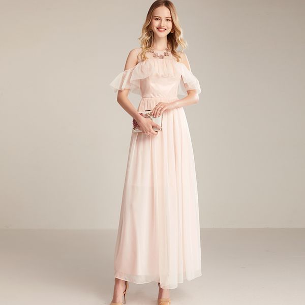 women's elegant runway dresses o neck off the shoulder ruffles elegant maxi long holiday dresses, Black
women's elegant runway dresses o neck off the shoulder ruffles elegant maxi long holiday dresses, Black