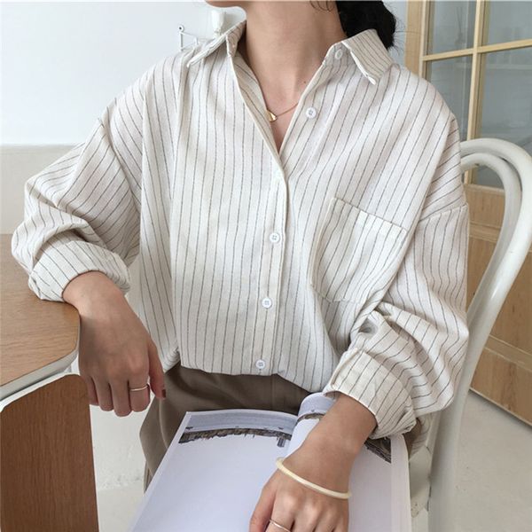 korean style long shirt solid casual female women autumn women elegant blouse v-neck long sleeve stripe blouse, White
korean style long shirt solid casual female women autumn women elegant blouse v-neck long sleeve stripe blouse, White