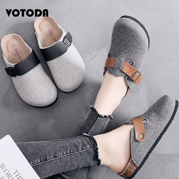 new women wool cork slippers casual slides ladies fashion metal buckle closed toe shoes clog slip on flat beach flip flops, Black
new women wool cork slippers casual slides ladies fashion metal buckle closed toe shoes clog slip on flat beach flip flops, Black