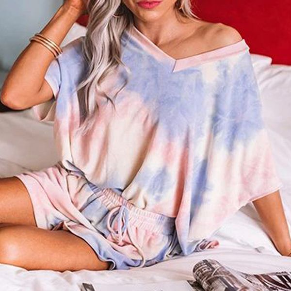 running sets casual suits for women print ruffle short pajamas set sleeve shorts plus size summer nightwear sleepwear, Black;blue
running sets casual suits for women print ruffle short pajamas set sleeve shorts plus size summer nightwear sleepwear, Black;blue