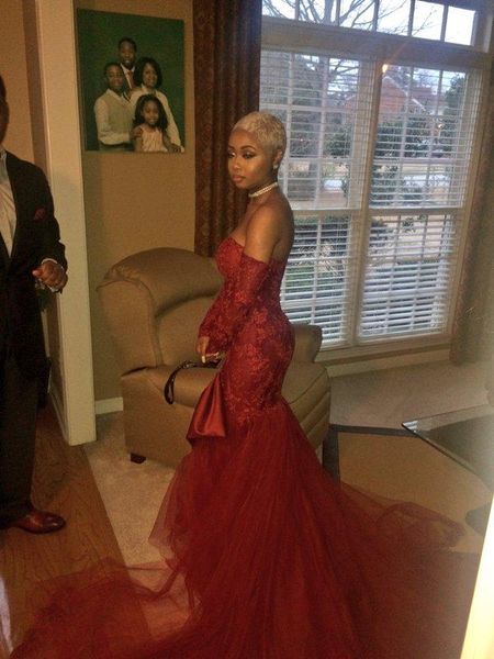 2019 off shoulder long sleeves lace appliques slim mermaid prom dresses wear formal evening party gowns custom formal vestidos de festa, Black
2019 off shoulder long sleeves lace appliques slim mermaid prom dresses wear formal evening party gowns custom formal vestidos de festa, Black